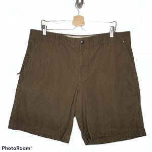 Columbia Brown Khaki Flat Front Cargo Shorts 38w